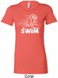 Ladies White Penguin Power Swim Longer Length Shirt