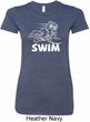 Ladies White Penguin Power Swim Longer Length Shirt