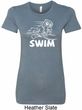 Ladies White Penguin Power Swim Longer Length Shirt