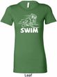 Ladies White Penguin Power Swim Longer Length Shirt