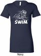 Ladies White Penguin Power Swim Longer Length Shirt