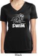 Ladies White Penguin Power Swim Moisture Wicking V-neck
