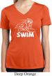 Ladies White Penguin Power Swim Moisture Wicking V-neck