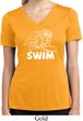 Ladies White Penguin Power Swim Moisture Wicking V-neck