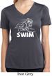 Ladies White Penguin Power Swim Moisture Wicking V-neck