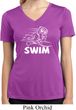Ladies White Penguin Power Swim Moisture Wicking V-neck