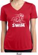 Ladies White Penguin Power Swim Moisture Wicking V-neck