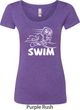 Ladies White Penguin Power Swim Scoop Neck Shirt