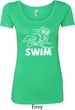 Ladies White Penguin Power Swim Scoop Neck Shirt