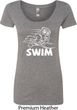 Ladies White Penguin Power Swim Scoop Neck Shirt