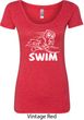 Ladies White Penguin Power Swim Scoop Neck Shirt