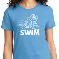 Ladies White Penguin Power Swim T-shirt