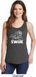 Ladies White Penguin Power Swim Tank Top