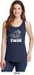 Ladies White Penguin Power Swim Tank Top