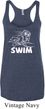 Ladies White Penguin Power Swim Tri Blend Racerback