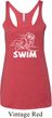 Ladies White Penguin Power Swim Tri Blend Racerback