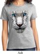 Ladies White Tiger Shirt Big White Tiger Face Tee T-Shirt