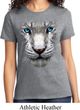 Ladies White Tiger Shirt Big White Tiger Face Tee T-Shirt