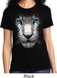 Ladies White Tiger Shirt Big White Tiger Face Tee T-Shirt