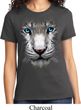 Ladies White Tiger Shirt Big White Tiger Face Tee T-Shirt