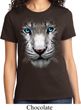 Ladies White Tiger Shirt Big White Tiger Face Tee T-Shirt