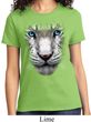Ladies White Tiger Shirt Big White Tiger Face Tee T-Shirt