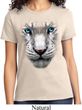 Ladies White Tiger Shirt Big White Tiger Face Tee T-Shirt