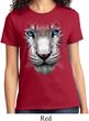 Ladies White Tiger Shirt Big White Tiger Face Tee T-Shirt