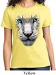 Ladies White Tiger Shirt Big White Tiger Face Tee T-Shirt