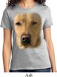 Ladies Yellow Lab Shirt Big Yellow Lab Face Tee T-Shirt