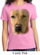 Ladies Yellow Lab Shirt Big Yellow Lab Face Tee T-Shirt