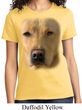 Ladies Yellow Lab Shirt Big Yellow Lab Face Tee T-Shirt
