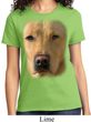 Ladies Yellow Lab Shirt Big Yellow Lab Face Tee T-Shirt