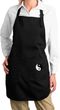 Ladies Yin Yang Patch Bottom Print Full Length Apron with Pockets