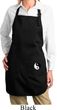 Ladies Yin Yang Patch Bottom Print Full Length Apron with Pockets