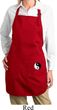 Ladies Yin Yang Patch Bottom Print Full Length Apron with Pockets