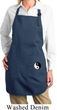 Ladies Yin Yang Patch Bottom Print Full Length Apron with Pockets