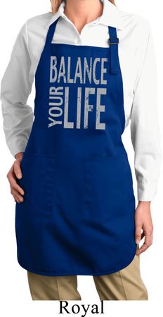Ladies Yoga Apron Balance Your Life Full Length Apron with Pockets