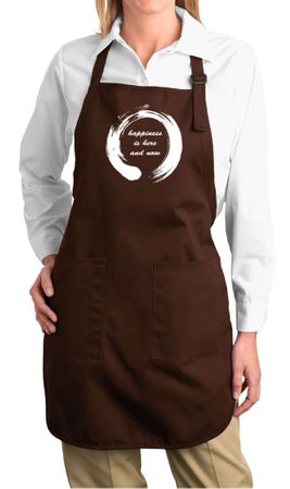 Ladies Yoga Apron Enso Happiness Full Length Apron with Pockets