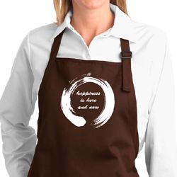 Ladies Yoga Apron Enso Happiness Full Length Apron with Pockets