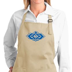 Ladies Yoga Apron Floral Ajna Full Length Apron with Pockets