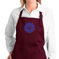 Ladies Yoga Apron Floral Sahasrara Full Length Apron with Pockets