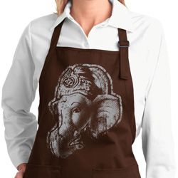 Ladies Yoga Apron Ganesha Profile Full Length Apron with Pockets Ladies Yoga Apron Ganesha Profile Full Length Apron with Pockets