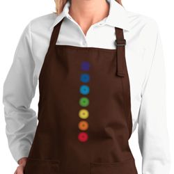 Ladies Yoga Apron Glowing Chakras Full Length Apron with Pockets