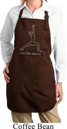 Ladies Yoga Apron Line Warrior Full Length Apron with Pockets