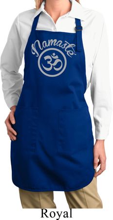 Ladies Yoga Apron Namaste Om Full Length Apron with Pockets