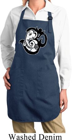Ladies Yoga Apron Om Mashup Full Length Apron with Pockets