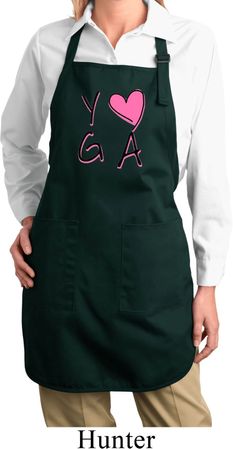 Ladies Yoga Apron Yoga Love Full Length Apron with Pockets