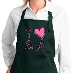 Ladies Yoga Apron Yoga Love Full Length Apron with Pockets Ladies Yoga Apron Yoga Love Full Length Apron with Pockets