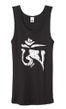 Ladies Yoga Tanktop White Tibetan Om Black Organic Tank Top